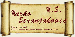 Marko Stranjaković vizit kartica